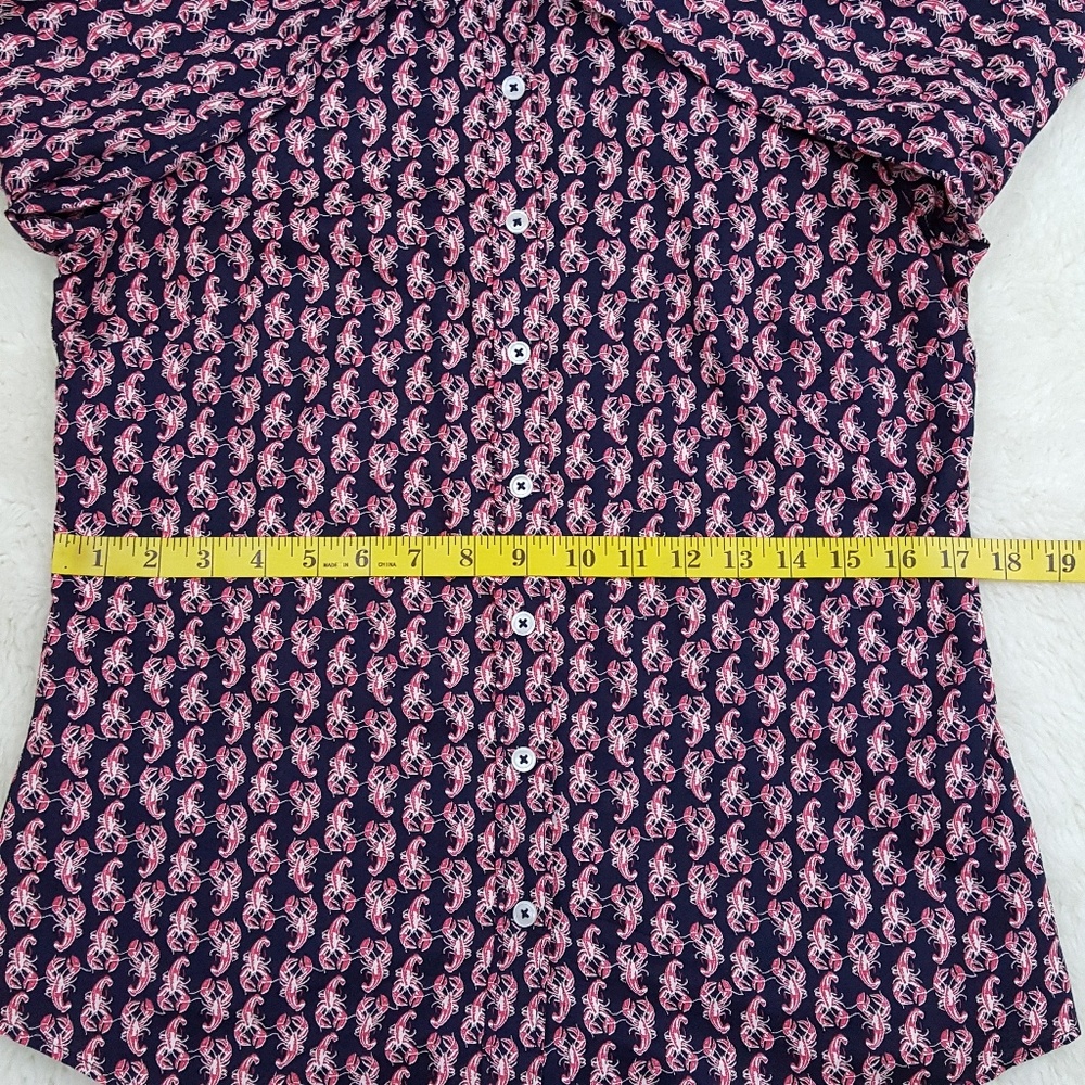 Crown & Ivy Lobster Crawfish Print Shirt Top Sz S - Picture 4 of 8